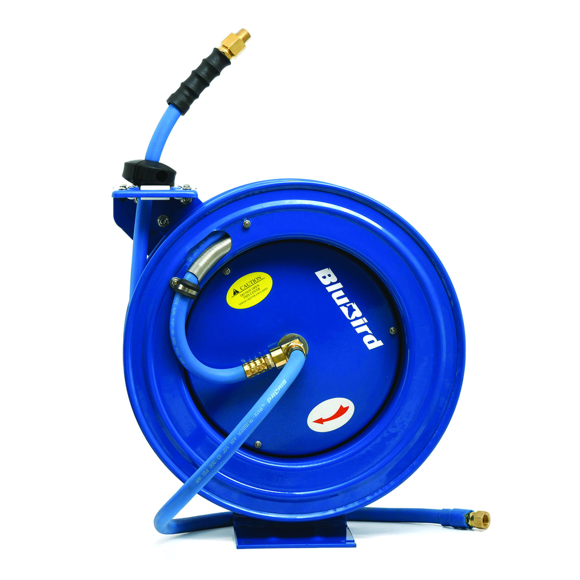 BluBird, Rubber Air Hose Reel HD SA Assembly 1/2in.x50ft., Hose Diameter 1/2 in, Hose Length 50 ft, Model# BBRHD1250